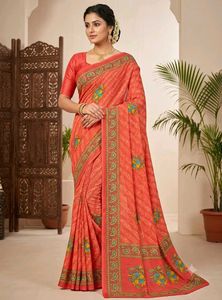 trending new daily wear Coral Printed Sa