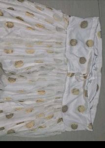 White &amp; Gold Printed Palazzo Pants