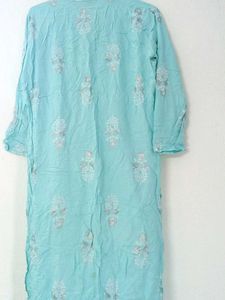 💙 classic Aqua Blue Printed Kurti