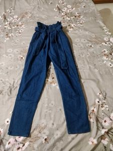 High Waisted Denim Jeans with Belt