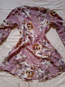 Floral Print Wrap Dress