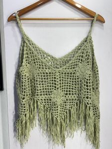 Crochet Green See Through Beach Wear