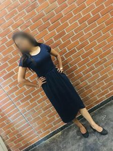 Navy Blue Casual Midi Dress