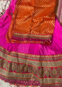 Meena Bazaar, Free Size, Semi Stiched Lehenga Chol