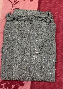 Sparkling Sequin Asymmetrical Kurta for Men