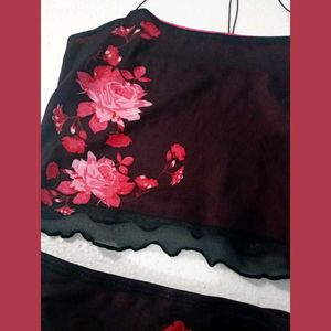 Floral Print Crop Top &amp; Skirt Set