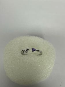 Cute Floral Ring with Purple Stone