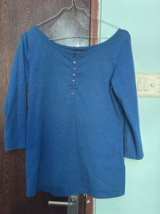Comfortable Blue Henley Top