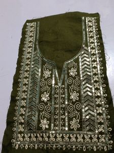 Neck Embroidery Patch Mehendi Colour New Not Used