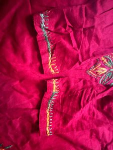 Embroidered Red Kurta