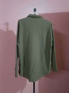 Stylish Khaki Button-Up Tunic Top