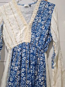 white and blue maxi 👗 dress