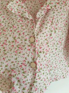 Petal Pop Notch-Lapel Blouse