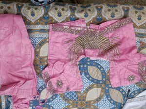 Heavy Work Blouse & Shimmer Peticot In Pink