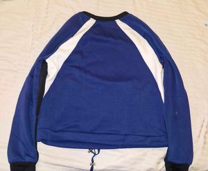 Blue Colorblock Zip Sweatshirt