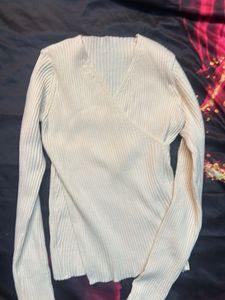 Ribbed Wrap Top - Long Sleeve