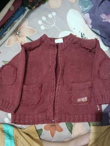 Baby Girls Red Knit Cardigan
