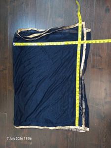 Navy Blue Dupatta with Golden Border