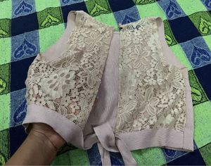Pink Lace Crop Top
