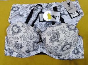 313 -- uplift soft floral print bra panty set