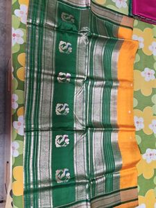 Green & Yellow paithani Saree