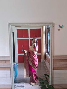 Rani Pink Banarasi Saree With Heavy Work