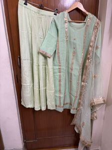 Mint Green Embroidered 3Pc Suit Set
