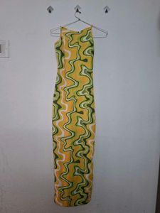 Retro Swirl Print Maxi Dress