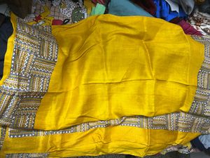Used Yellow  Silk Saree for sale