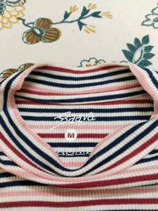 Striped Turtleneck Top