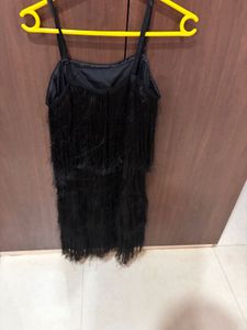 Black Fringe Flapper Dress