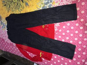 Striped Red Top &amp; Blue Pants Set