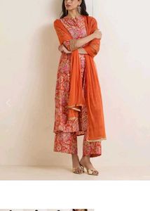 Vibrant Floral Kurta Set with Dupatta