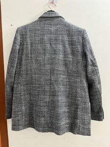 Classic Plaid Double-Breasted Blazer