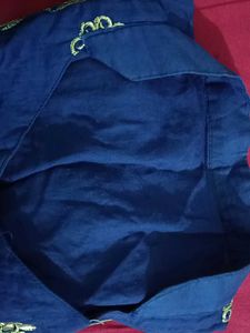 Beautiful Blue Kurta set with Golden Embroidery