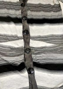 Striped Button-Down Tunic Top