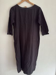 Elegant Black Cotton Kurta