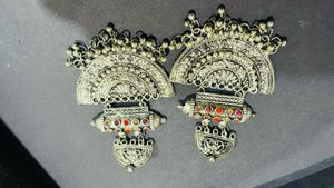 Oxidized Silver Jhumka Earrings