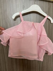 Cute Pink Ruffled Top &amp; Skirt Set