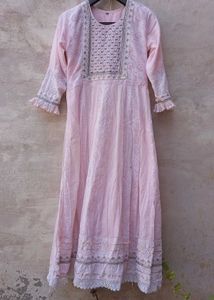 Elegant Pink Chikankari Kurta