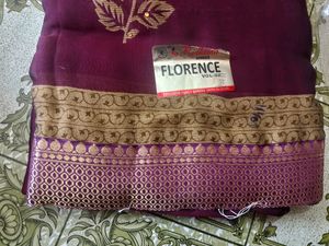 'Purple Florence Saree' With Blouse