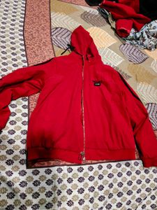 Red Zip-Up Hoodie Winter