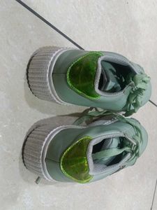 Mint Green Platform Sneakers with Lip Design