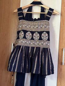 Elegant Navy Blue Sharara Set