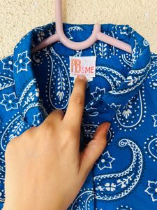 Stylish Blue Paisley Print Shirt