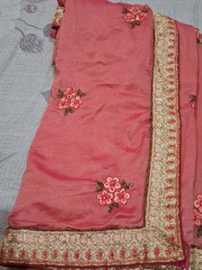 Elegant Embroidered Silk Saree