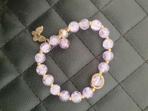Charming Purple Beaded Butterfly Bracelet