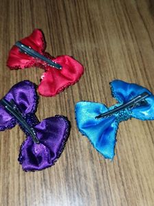 Sparkly Sequin Bow Hair Clips (Set of 3)
