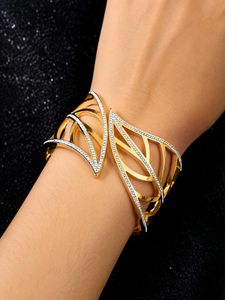 Elegant Gold & Crystal Cuff Bracelet