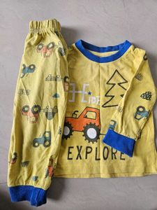 Kids Yellow Truck Pajama Set